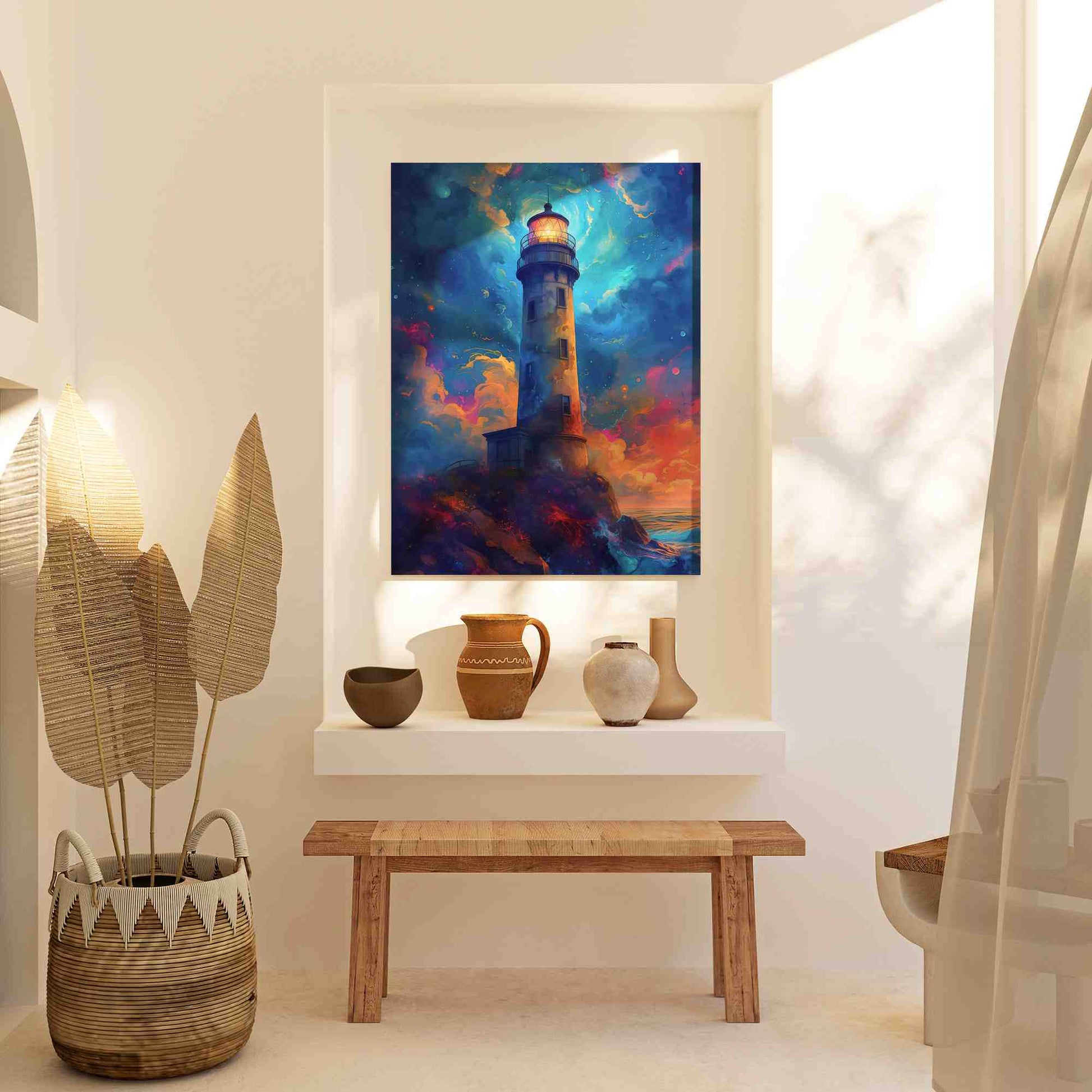 Cosmic Outlook - Surrealism Wall Art in Black Frame