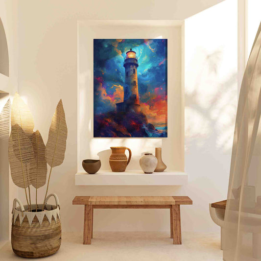 Cosmic Outlook - Surrealism Wall Art in Black Frame