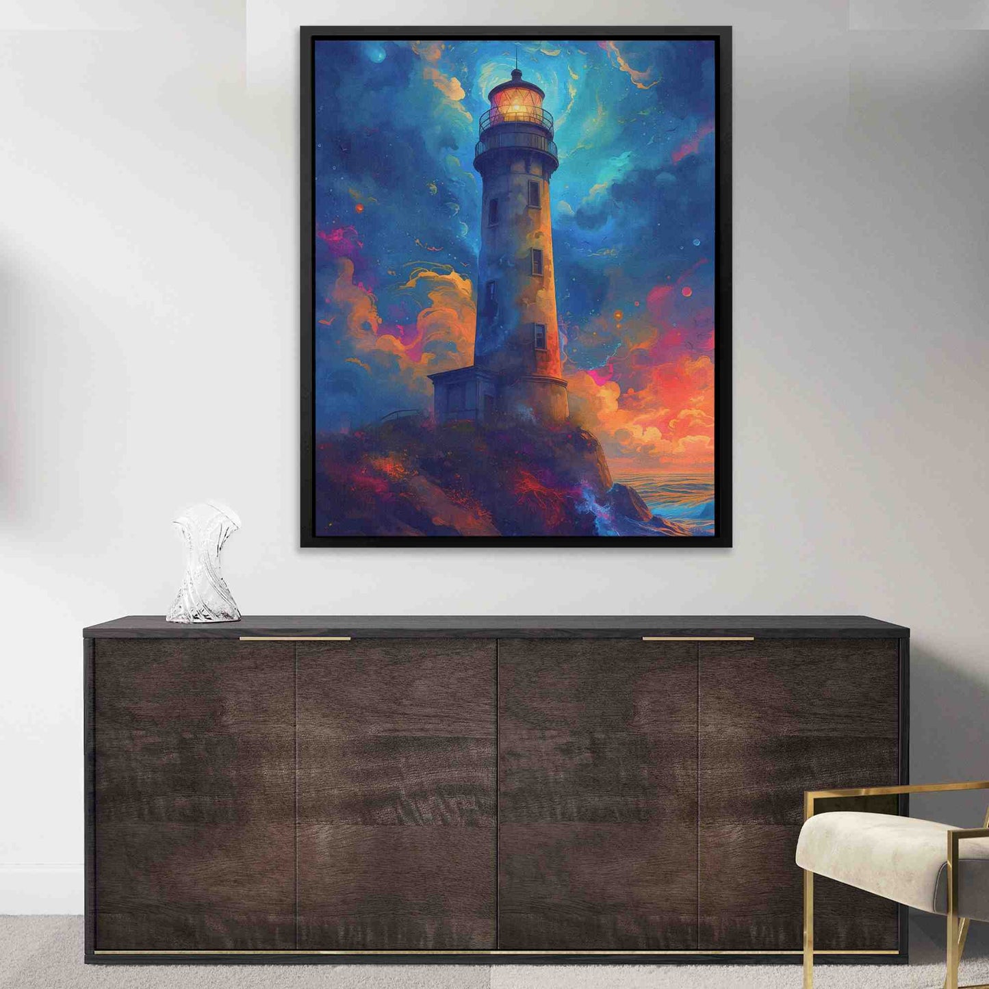 Cosmic Outlook - Surrealism Purple Canvas Wall Art