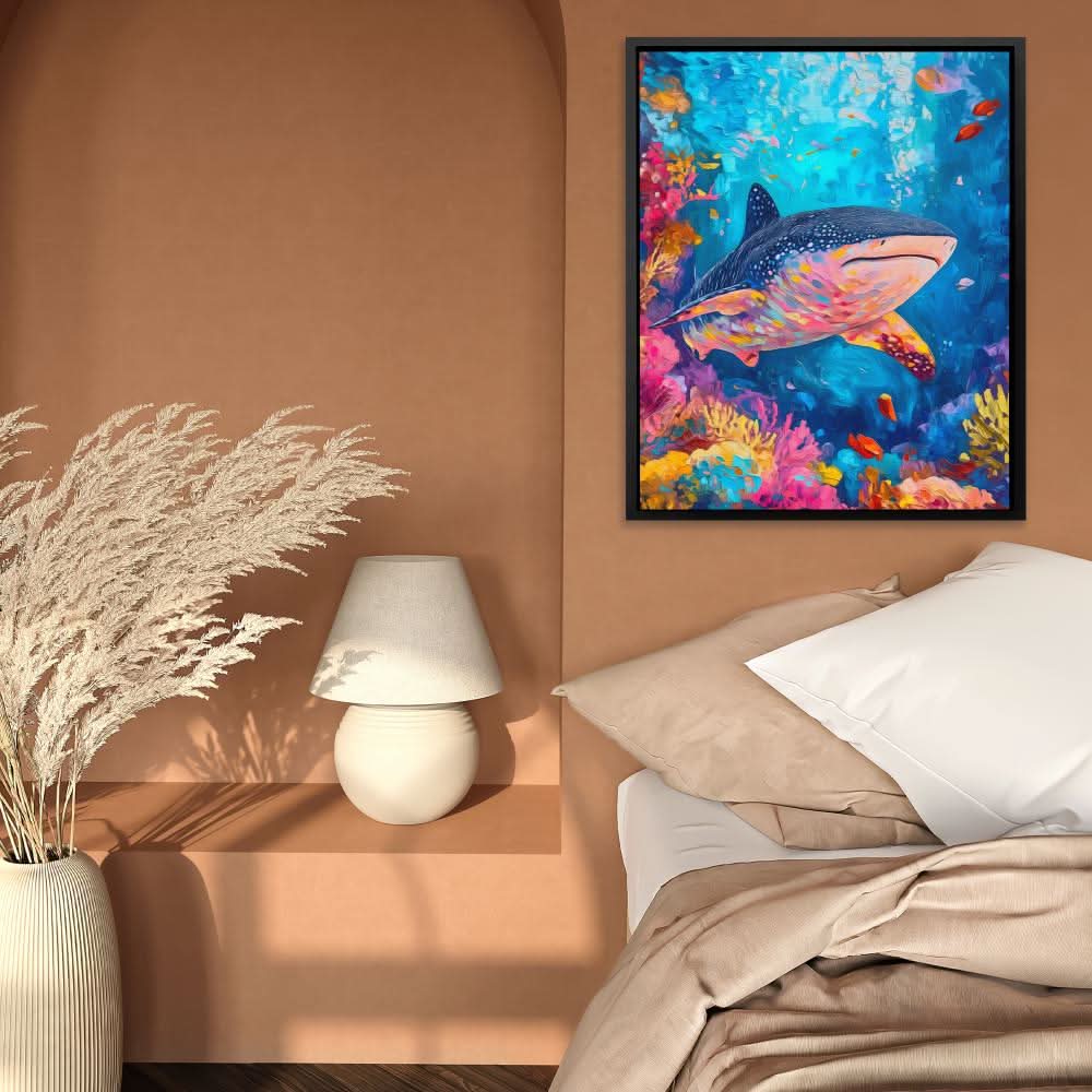 Cosmic Reef - Wall Art in Black Frame