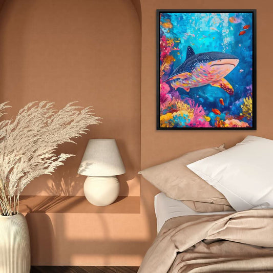Cosmic Reef - Wall Art in Black Frame