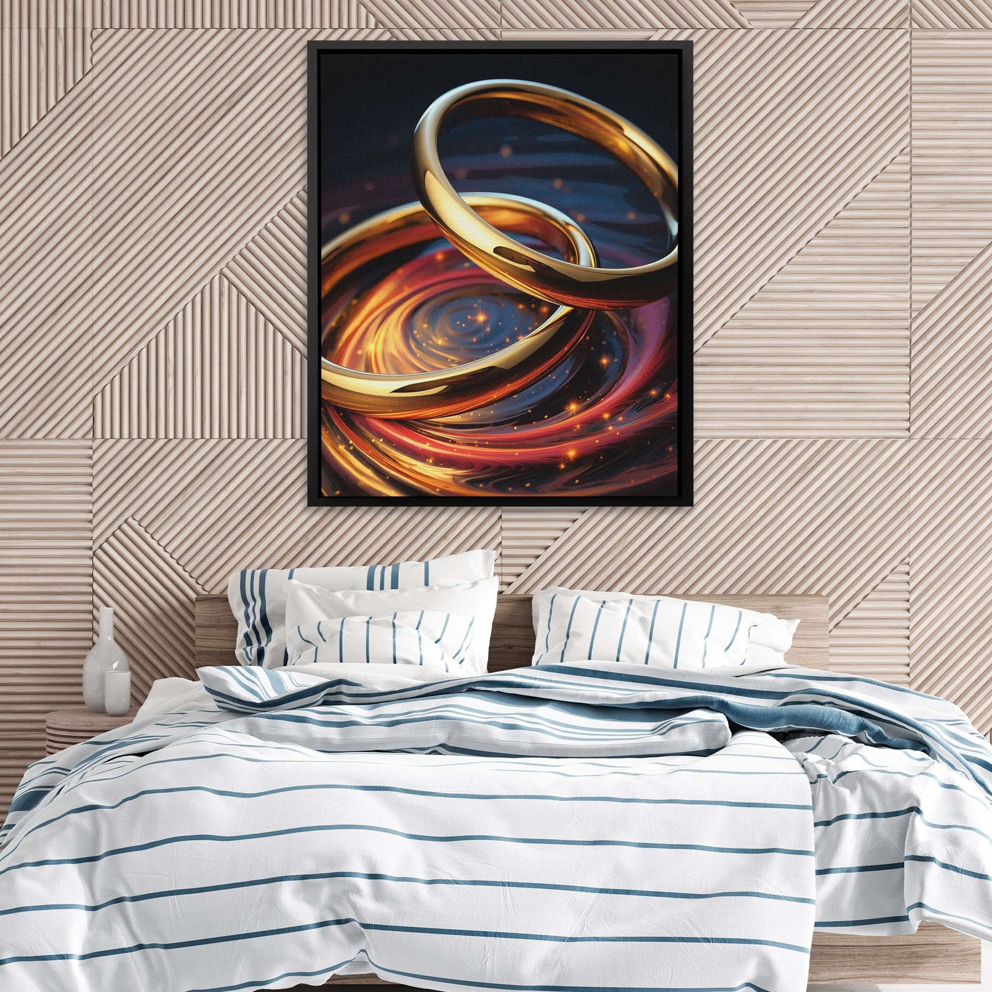 Cosmic Rings - Celestial Canvas Wall Art