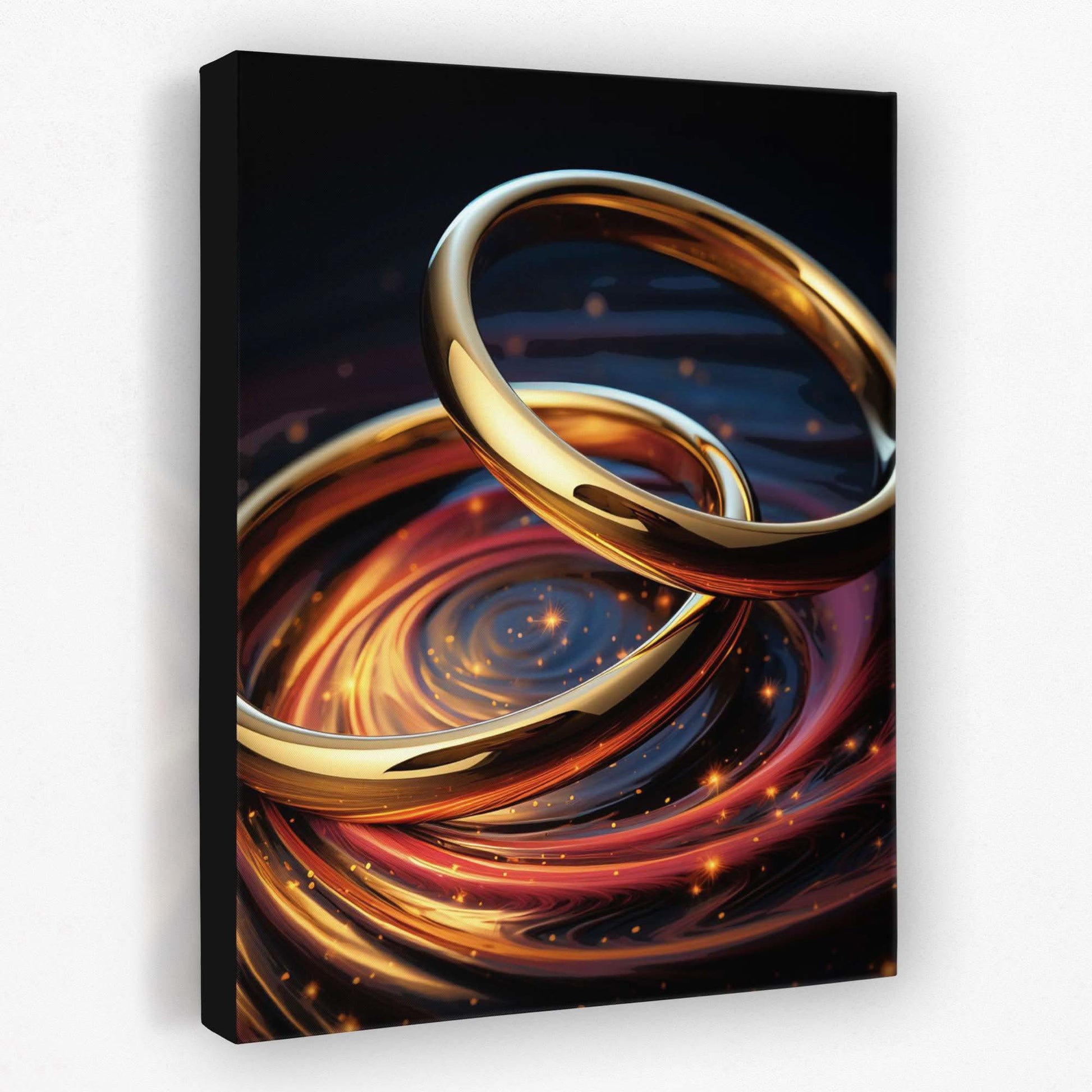 Cosmic Rings - Oversized Celestial Canvas Wall Art