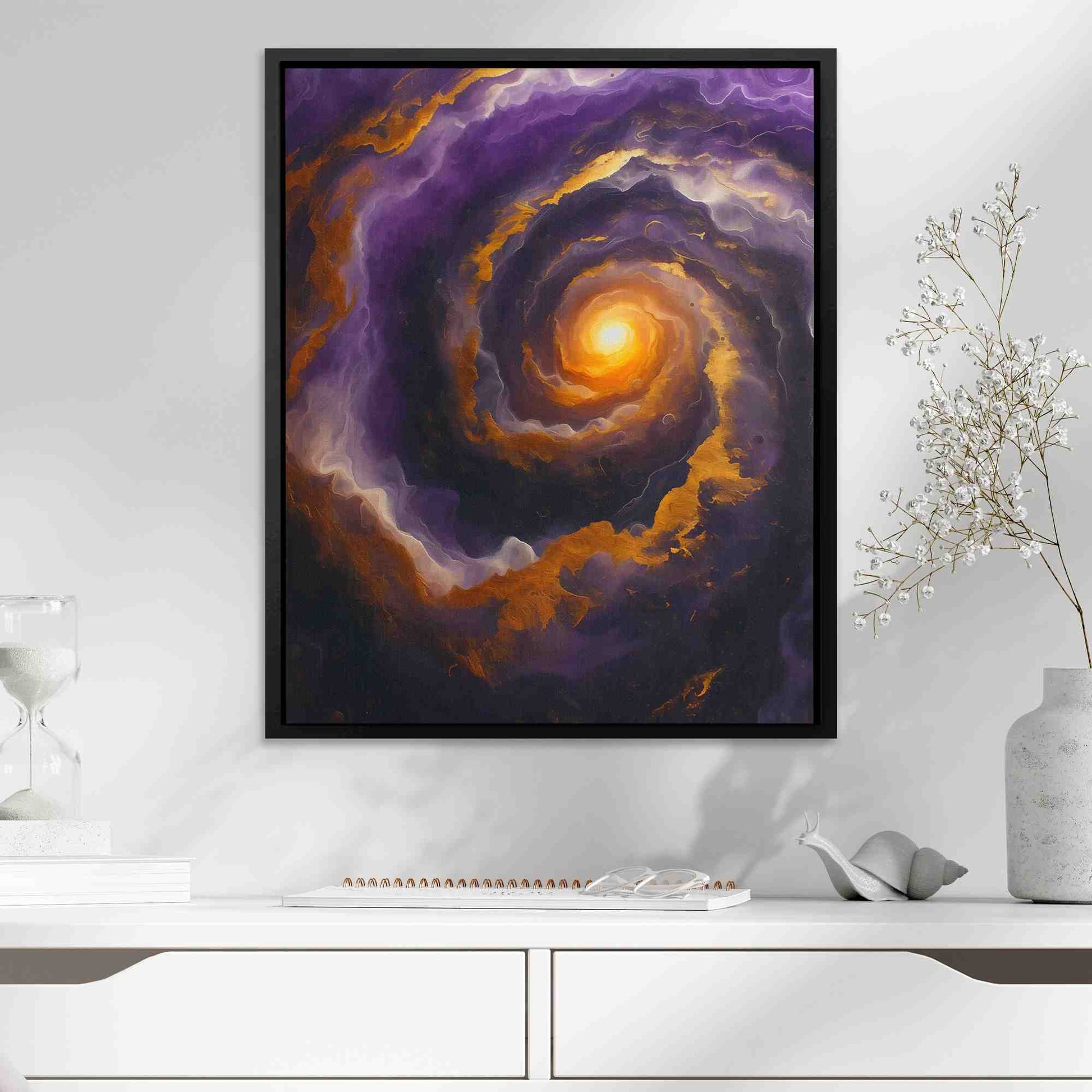 Cosmic Storm - Wall Art in Black Frame