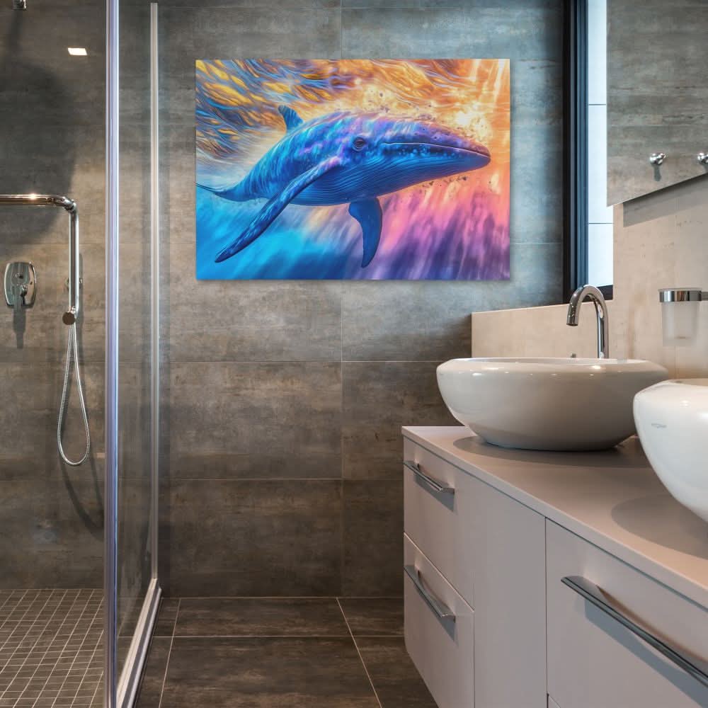 Cosmic Whale - Oversized Beach House Canvas Wall Art