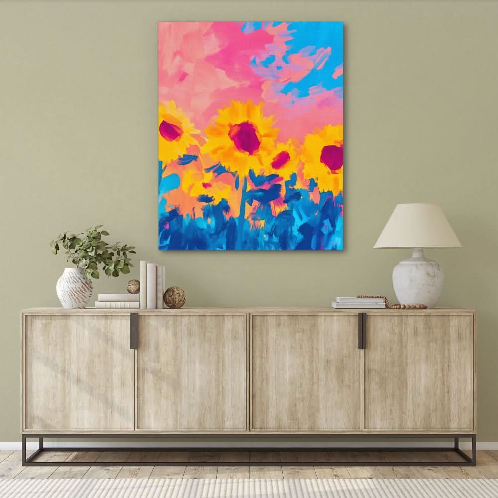 Cotton Candy Fields - Colorful Canvas Wall Art
