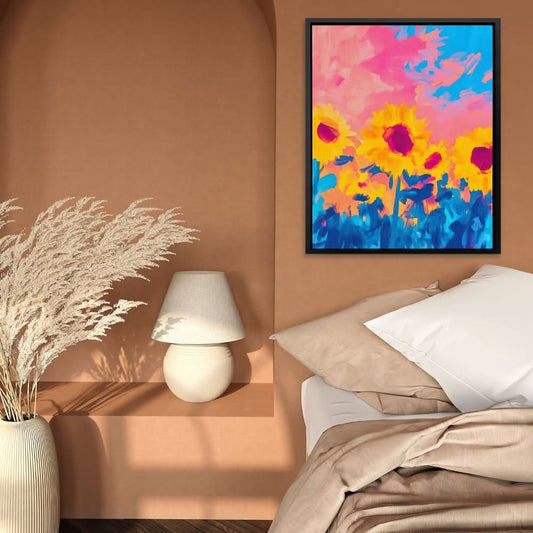 Cotton Candy Fields - Wall Art in Black Frame