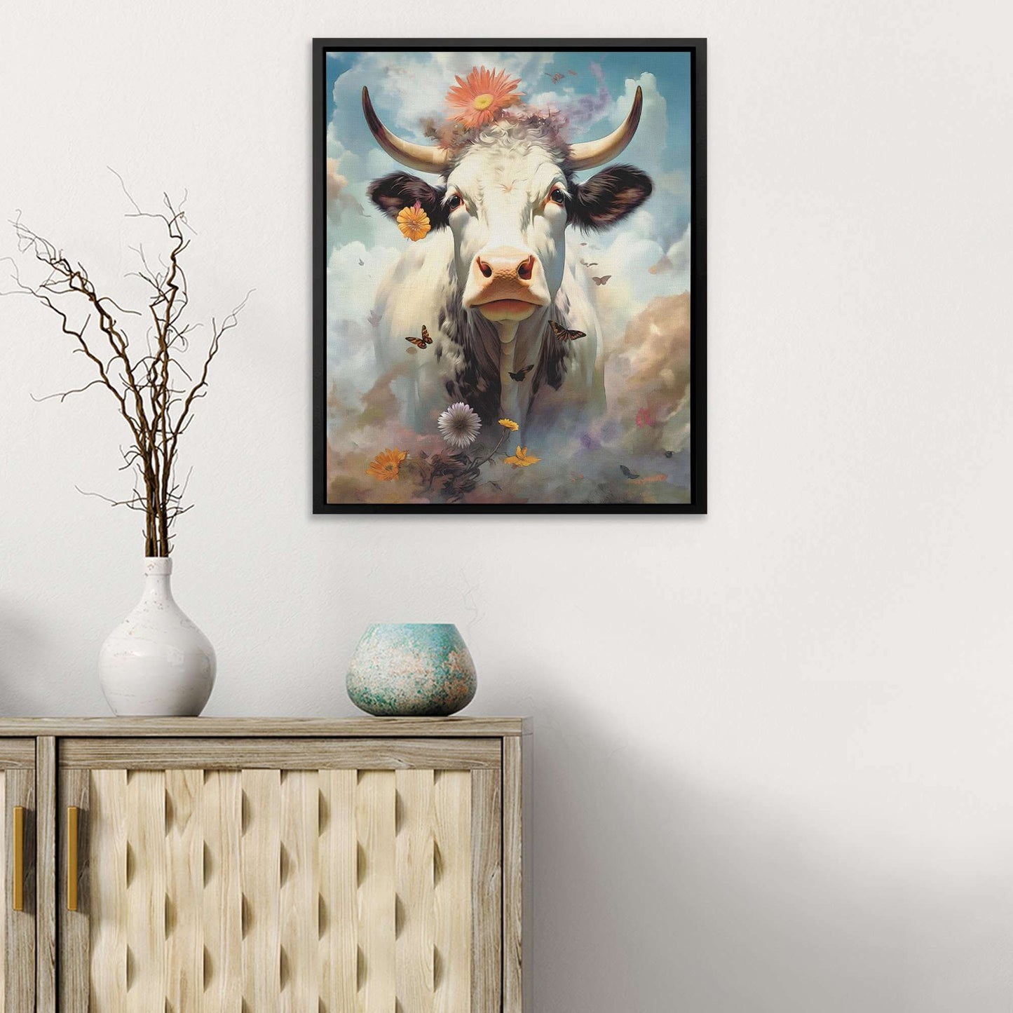Cow Bells - Blue Country Canvas Print