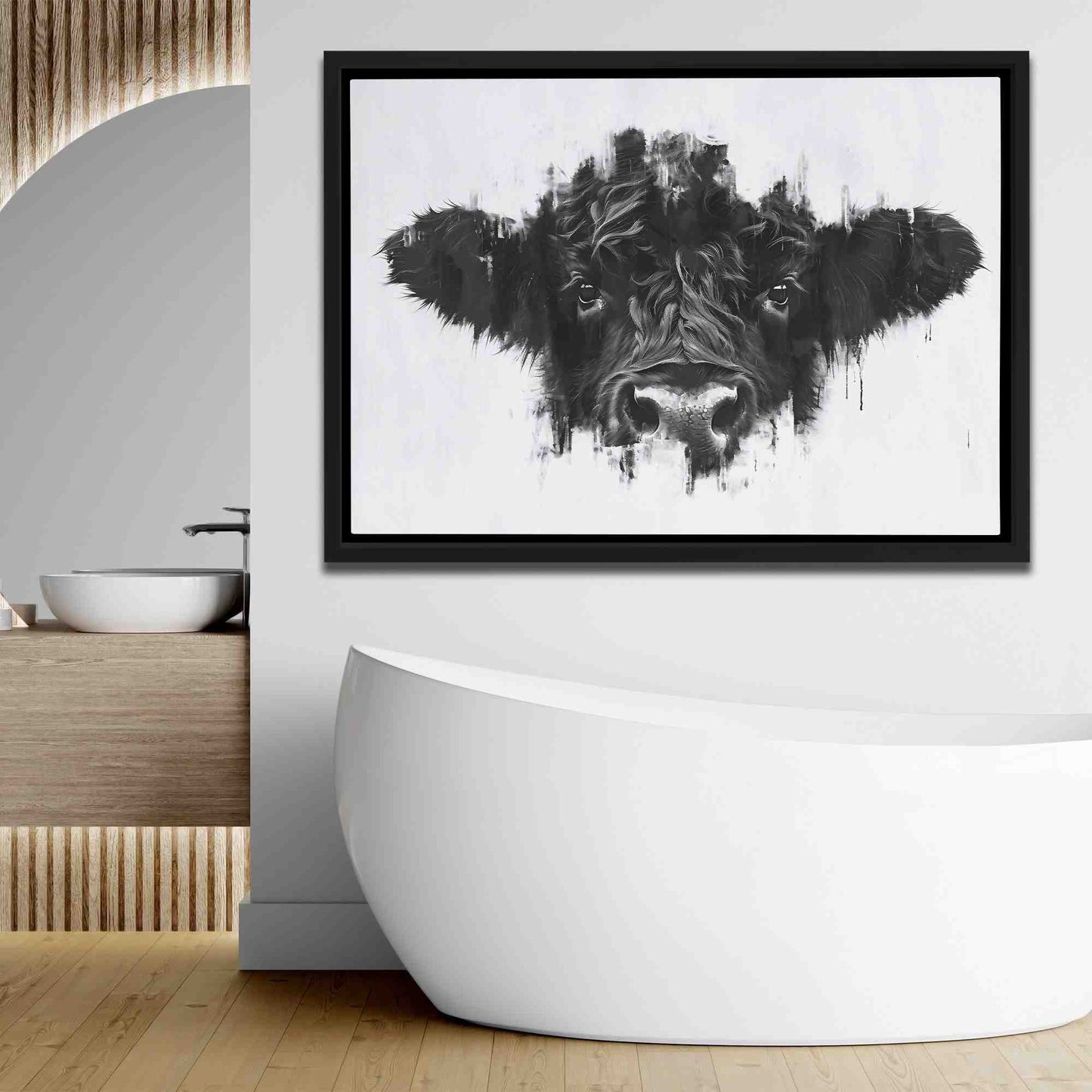 Cow Face - Large Canvas Print