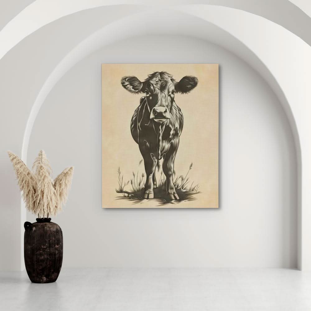Cow Pasture - Wall Art in Black Frame