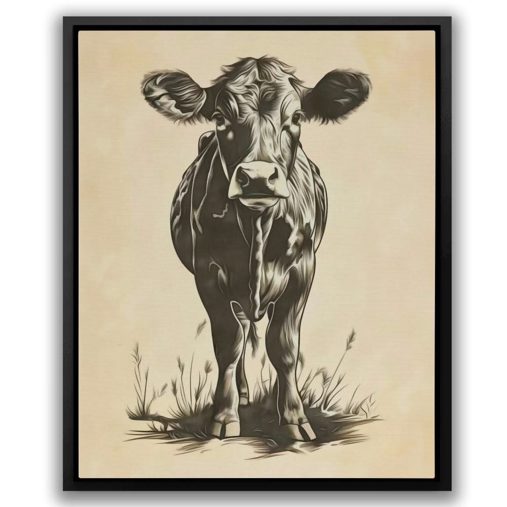 Cow Pasture - Beige Country and Farm Canvas Print