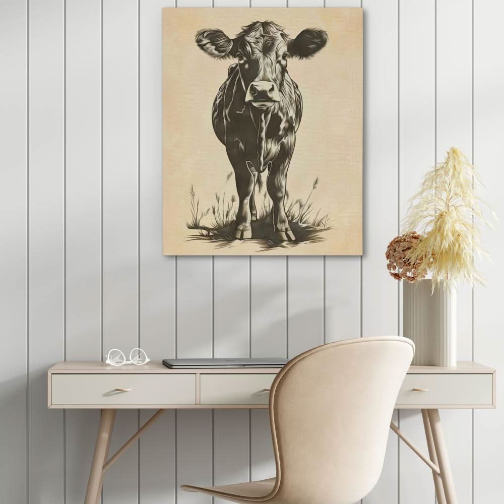 Cow Pasture - Beige Wall Art