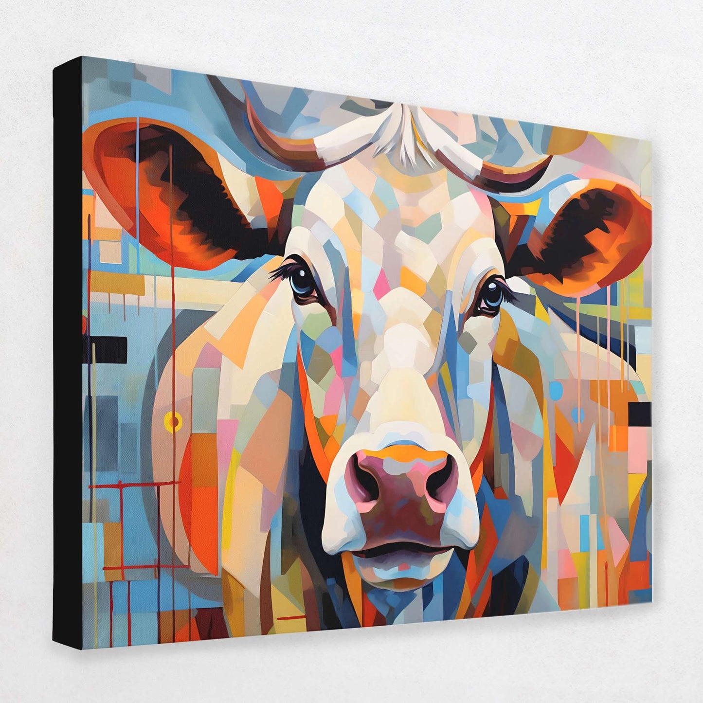 Cow's Loving Gaze - Animals Canvas Wall Art