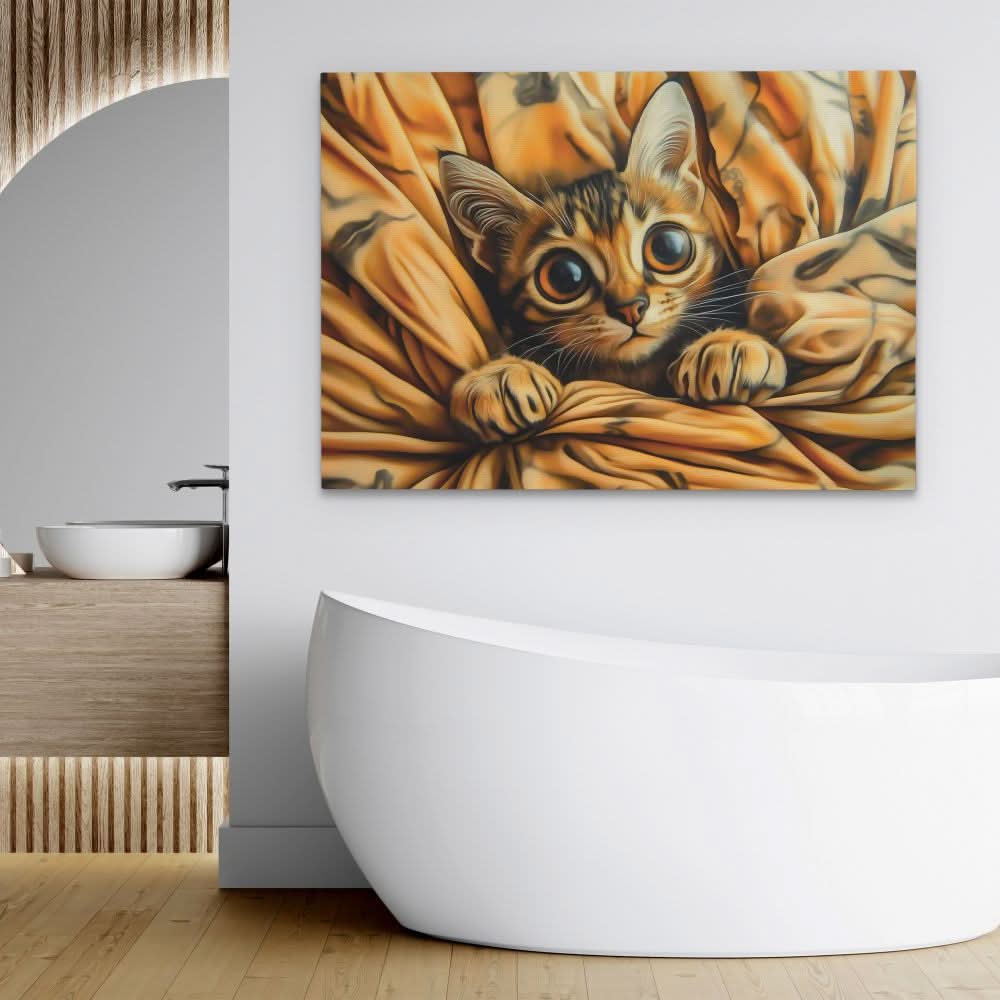 Cozy Kitten Wrap - Animals Art for Bedroom