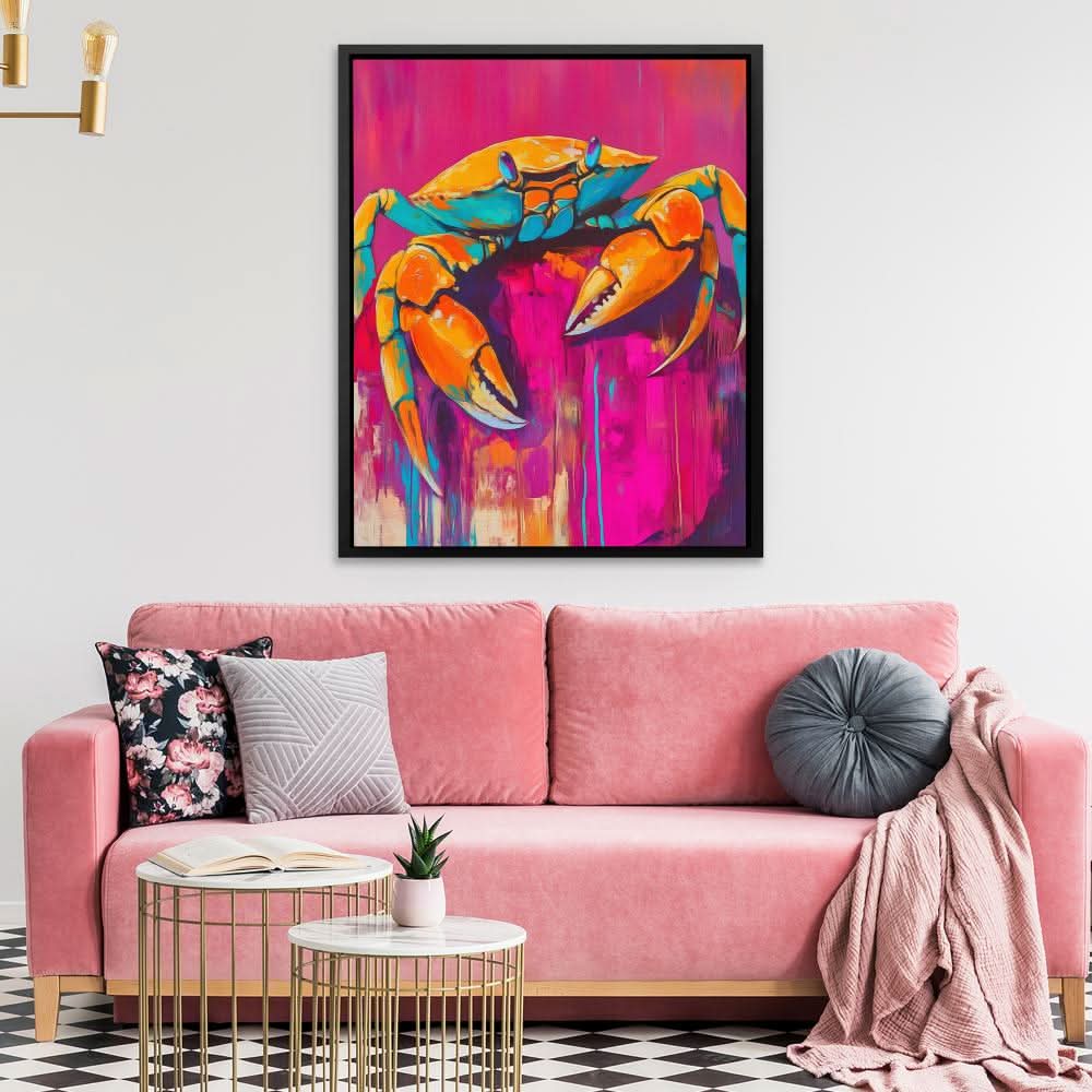 Crab And Claws - Wall Art in Black Frame