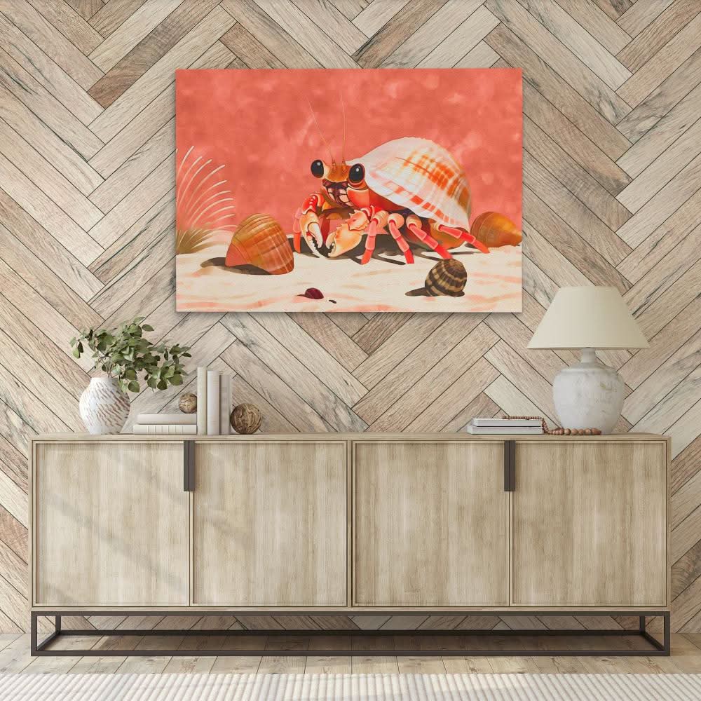 Crab Shell - Red Wall Art for Hallway