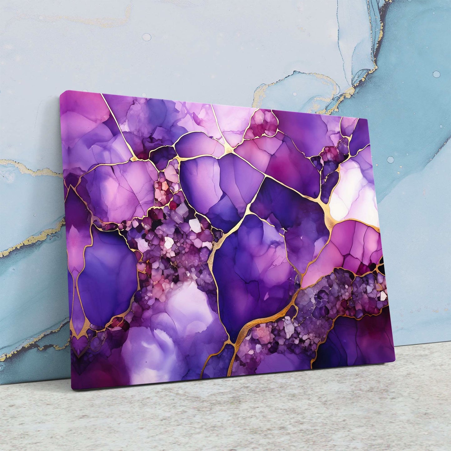 Cracked Amethyst - Purple Gemstone Canvas Print