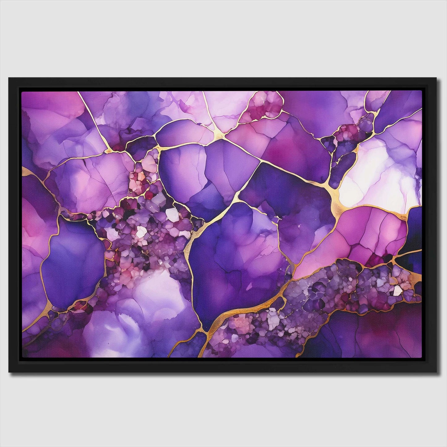 Cracked Amethyst - Large Abstract Canvas Print