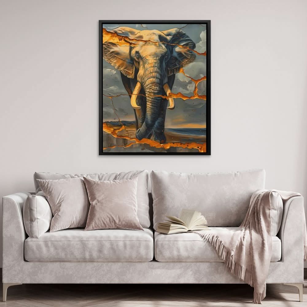 Cracked Elephant - Large Abstract Canvas Print
