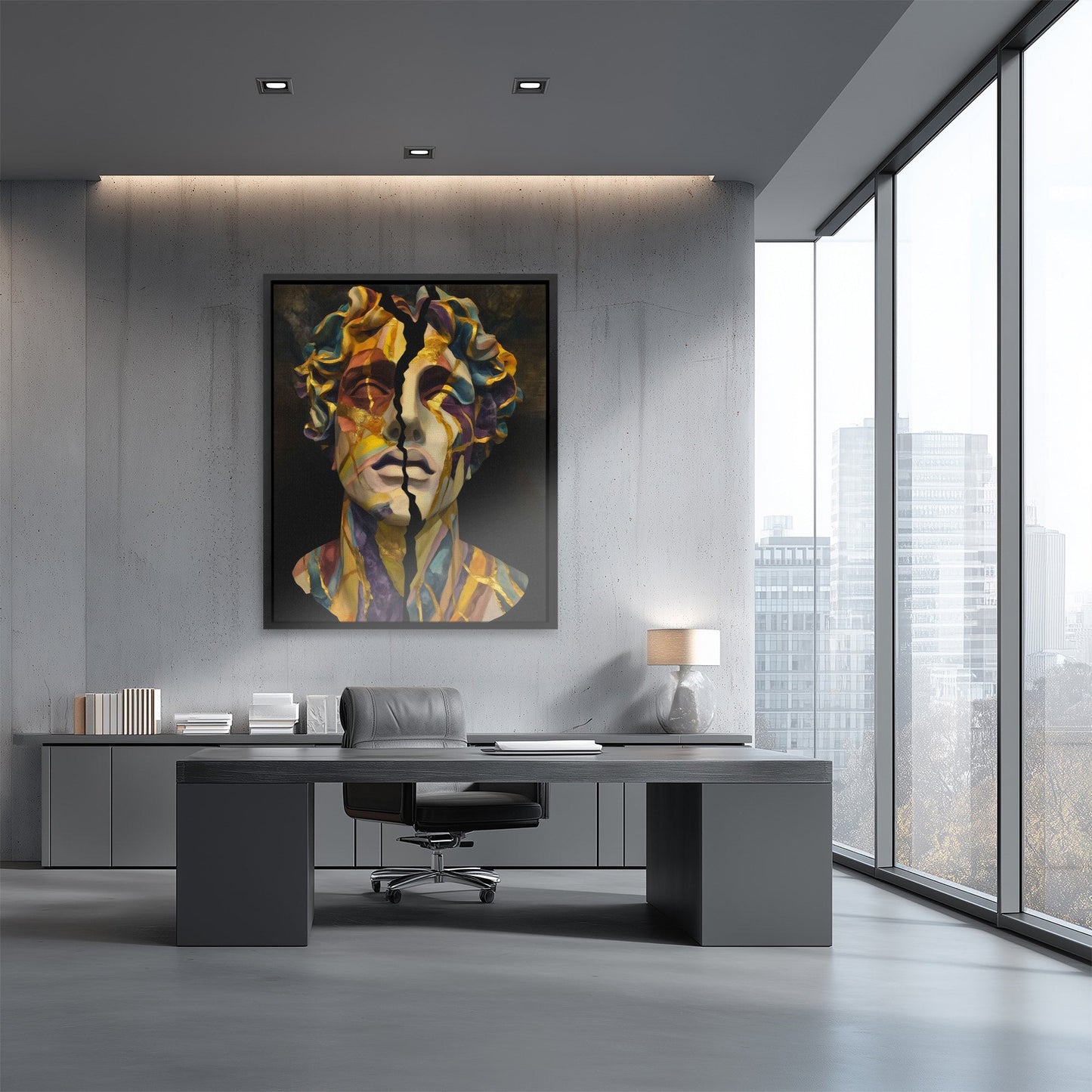 Cracked Golden Bust - Luxury Wall Art