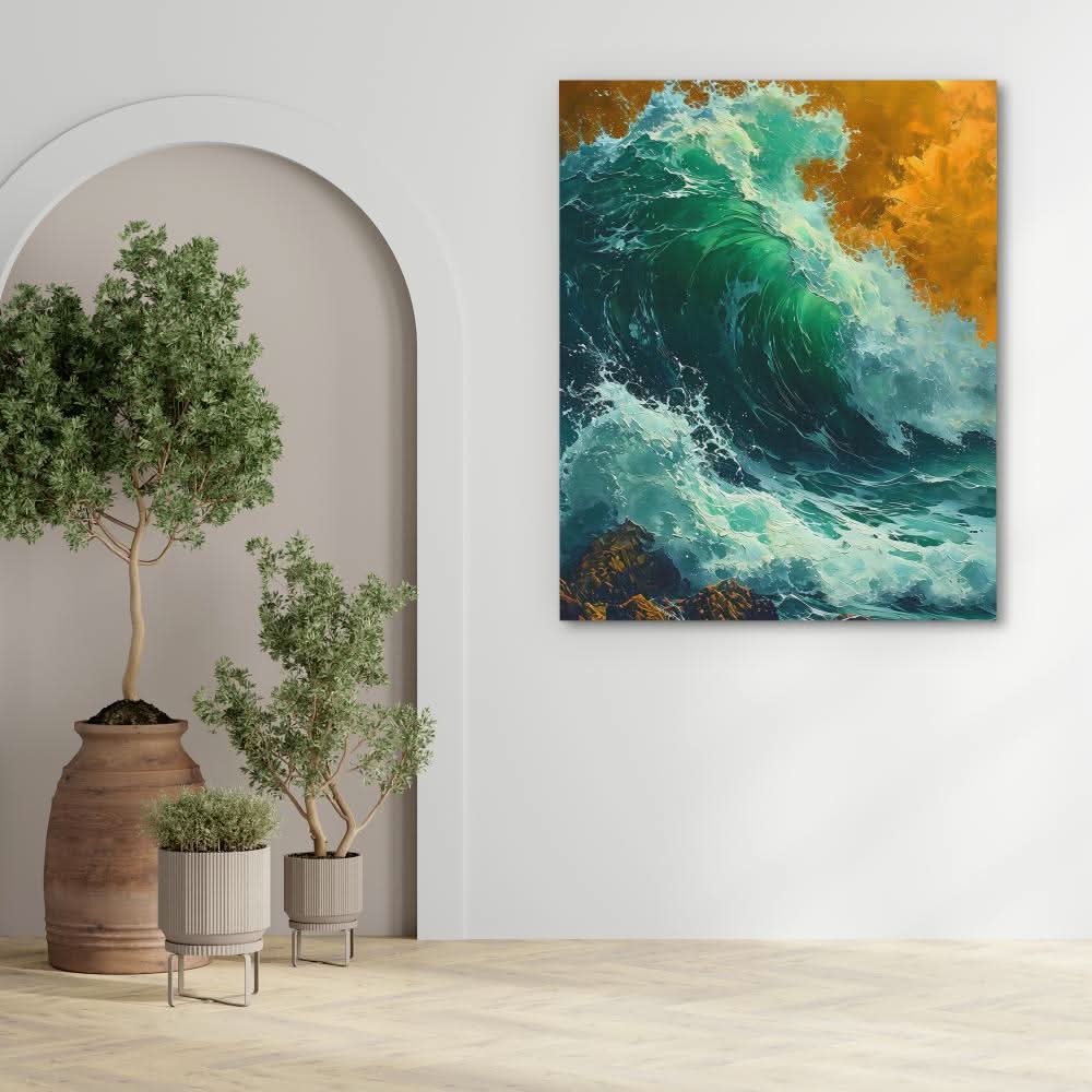 Crashing Waves - Gold Beach Canvas Print