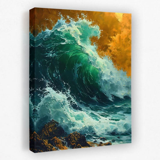Crashing Waves - Aquatic Canvas Wall Art