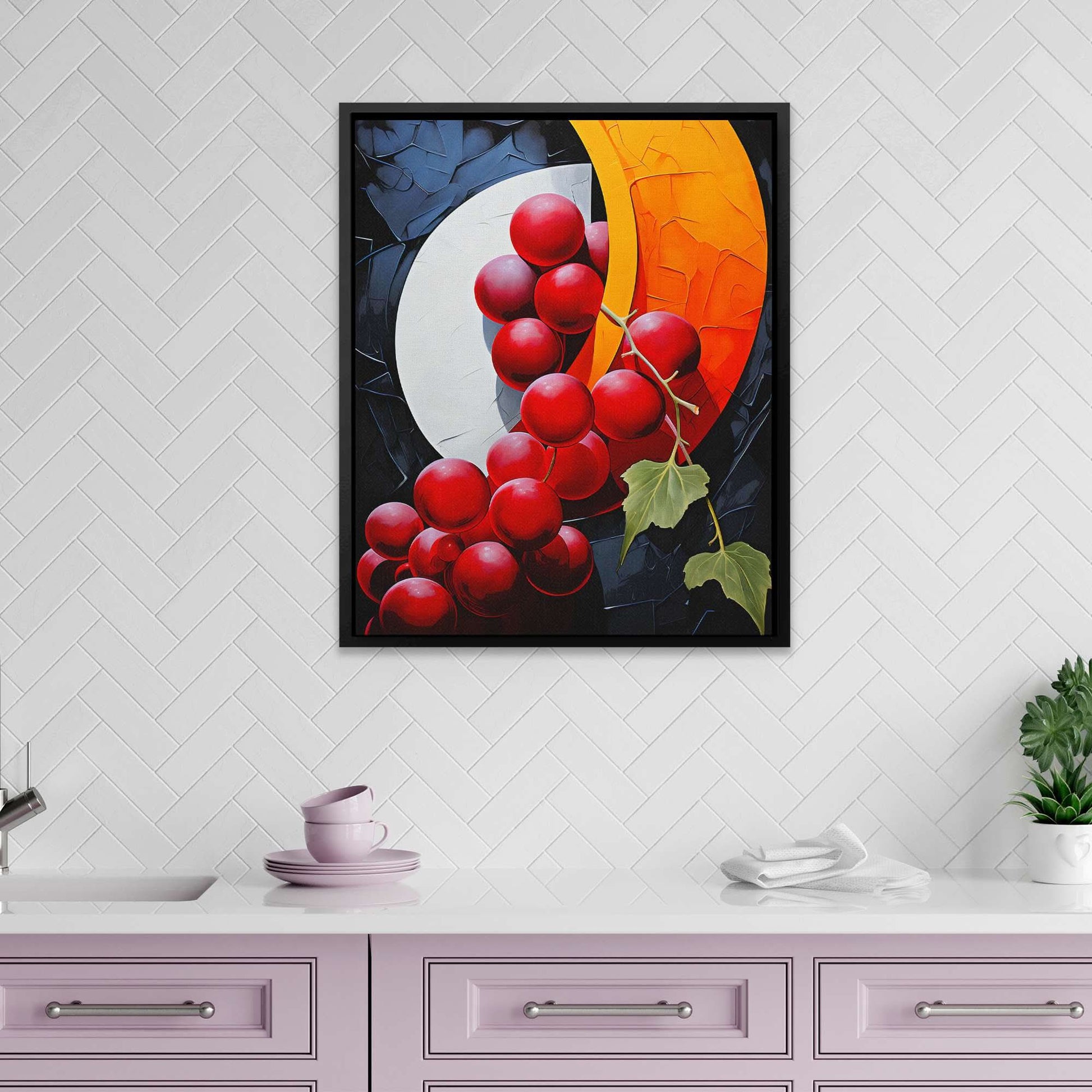 Crescent Grapes - Food Art for Kitchen