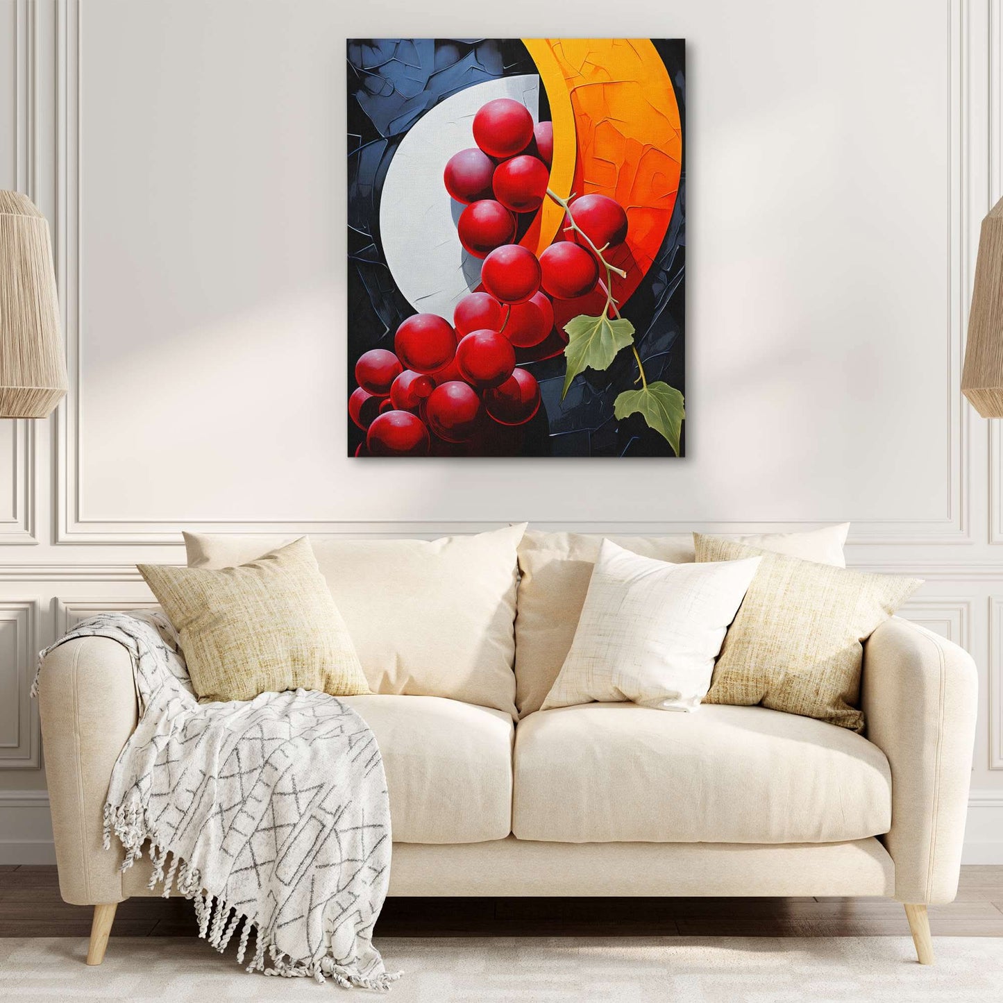 Crescent Grapes - Large Abstract Canvas Print