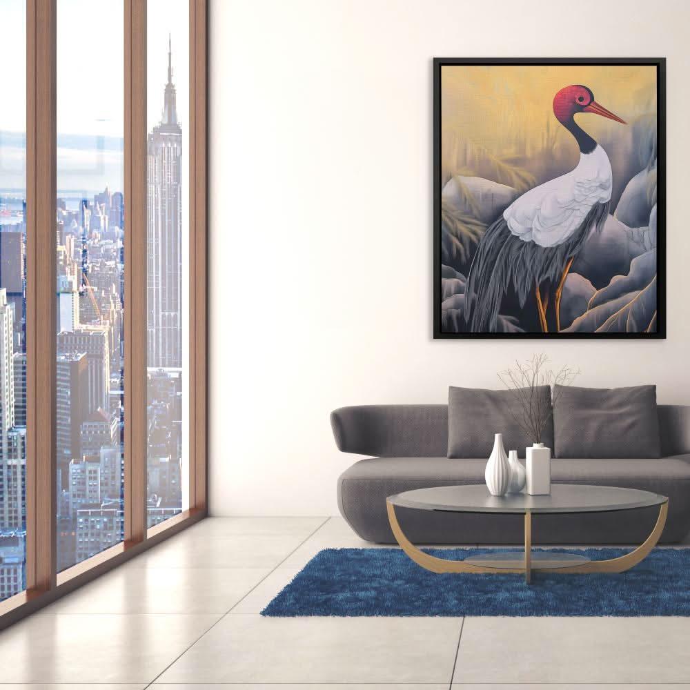 Crimson Crane - Large Canvas Print