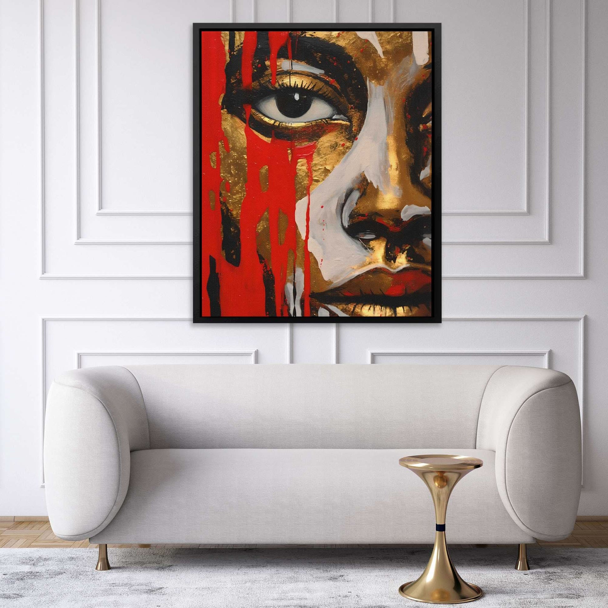Crimson Elegance - Large Abstract Canvas Print