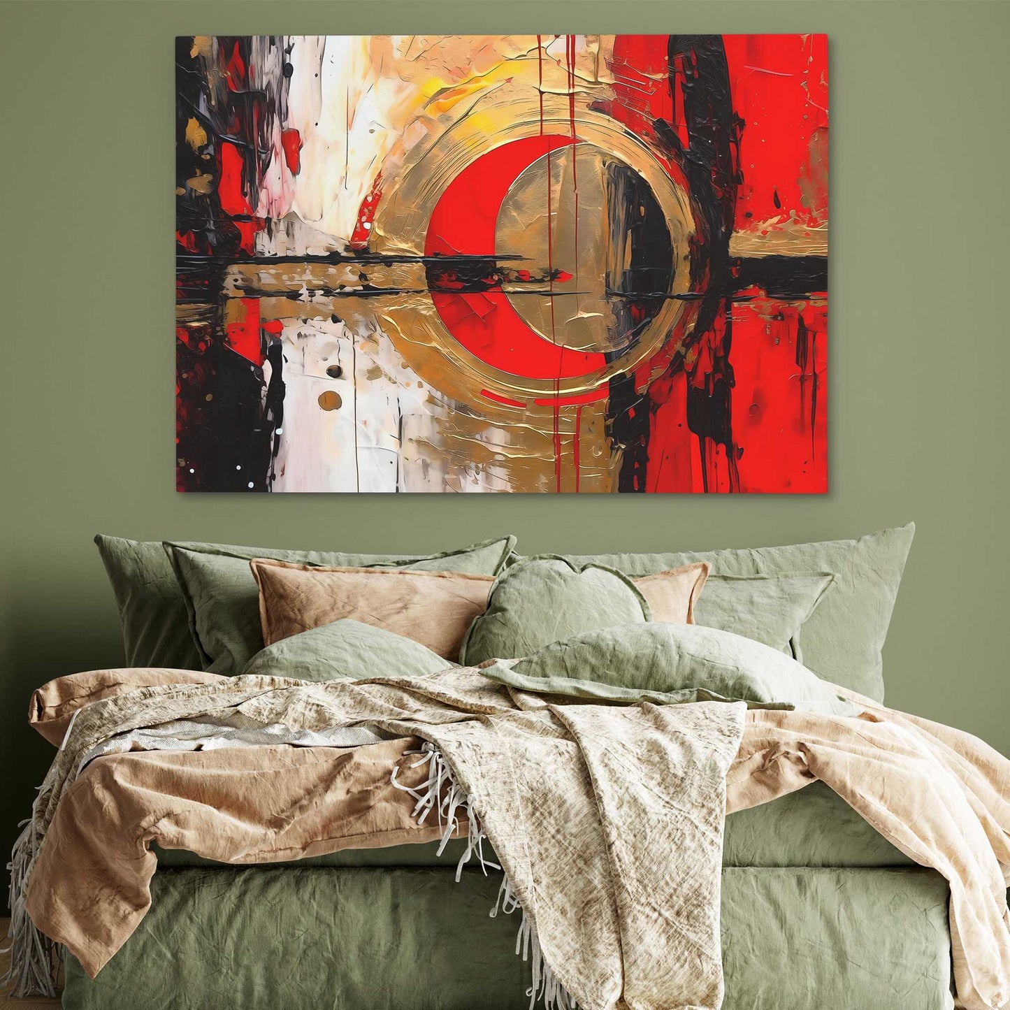 Crimson Fusion - Abstract Wall Art Print