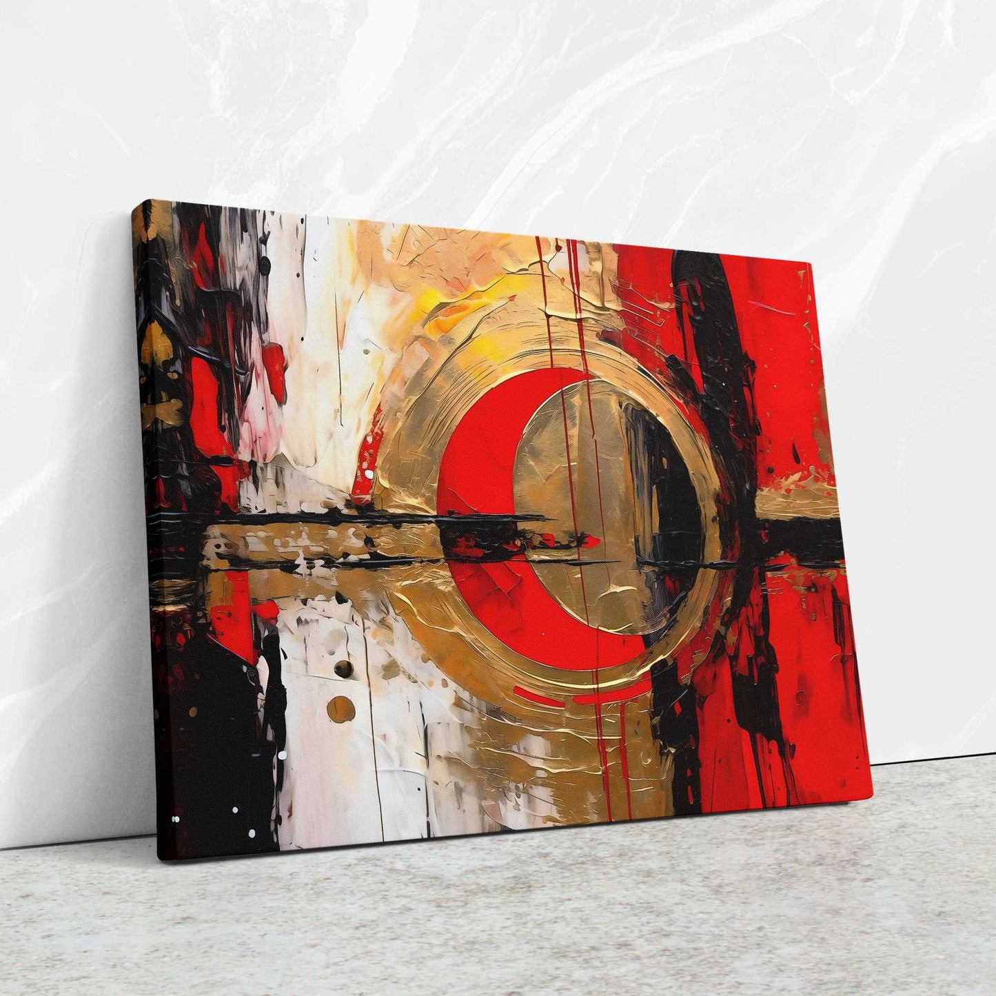 Crimson Fusion - Gold Canvas Print