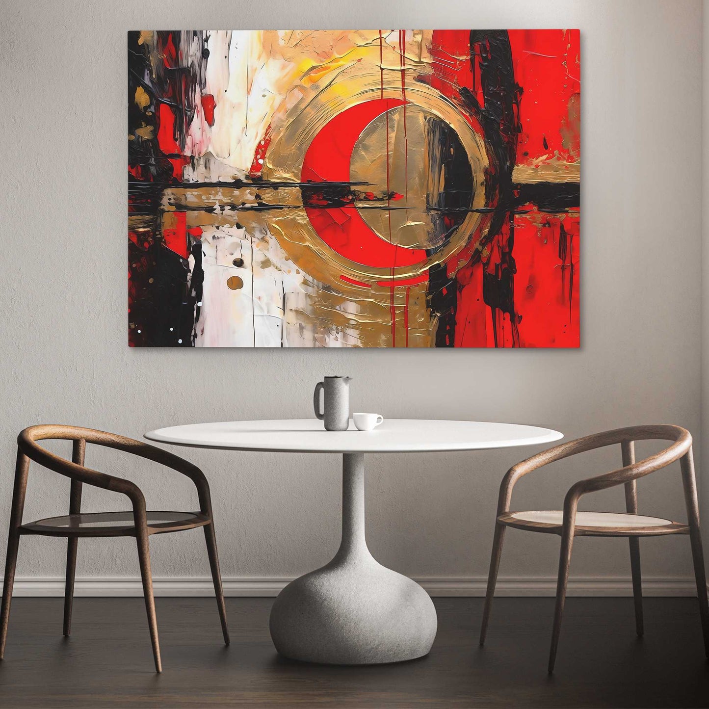 Crimson Fusion - Large Abstract Canvas Print