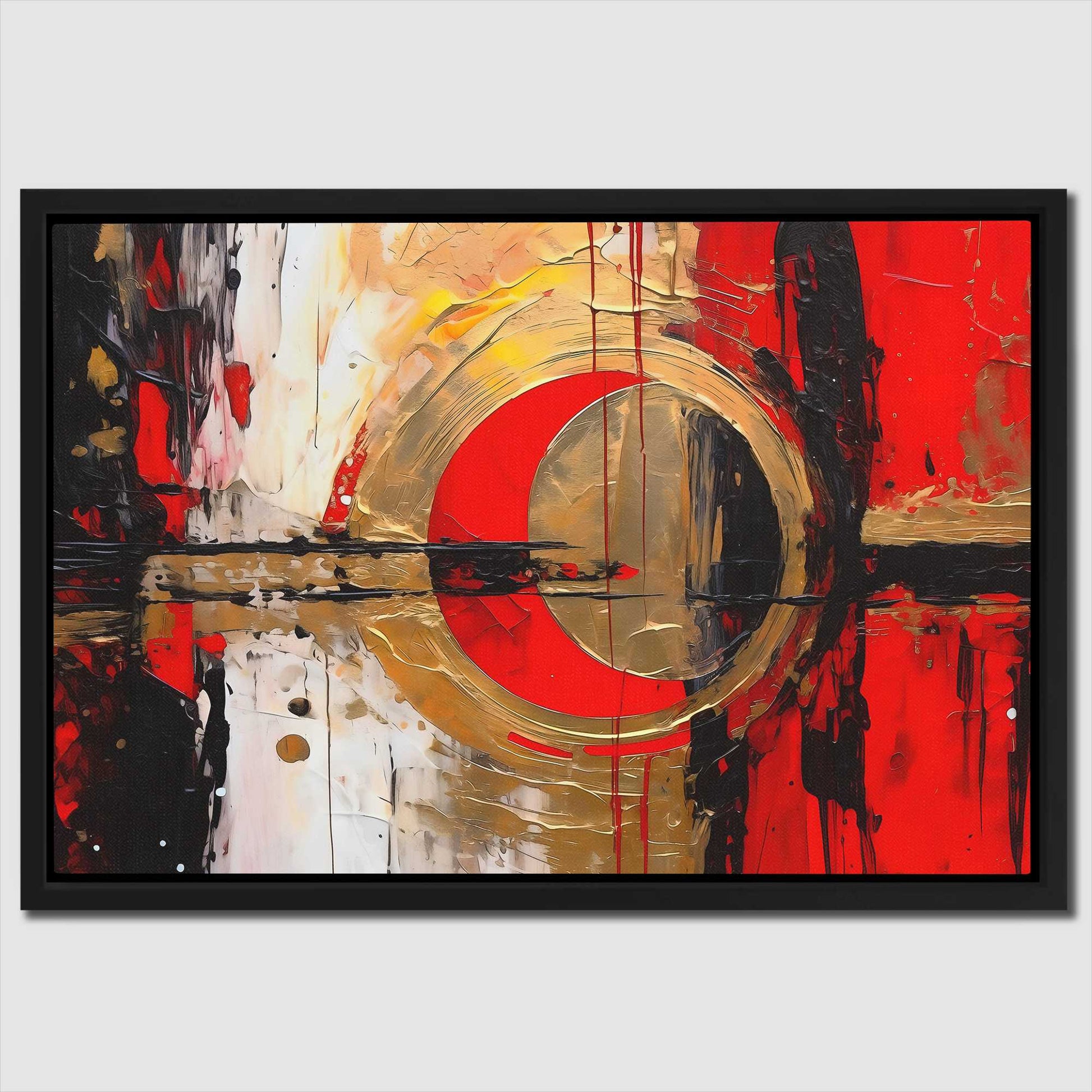 Crimson Fusion - Crimson Wall Art in Black Frame