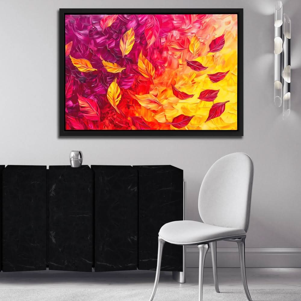 Crimson & Gold Leaves - Large Canvas Print
