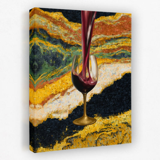 Crimson Pour Mosaic - Luxury Wall Art