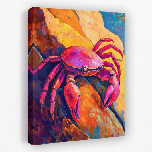 Crimson Rock Crab - Beach House Canvas Wall Art