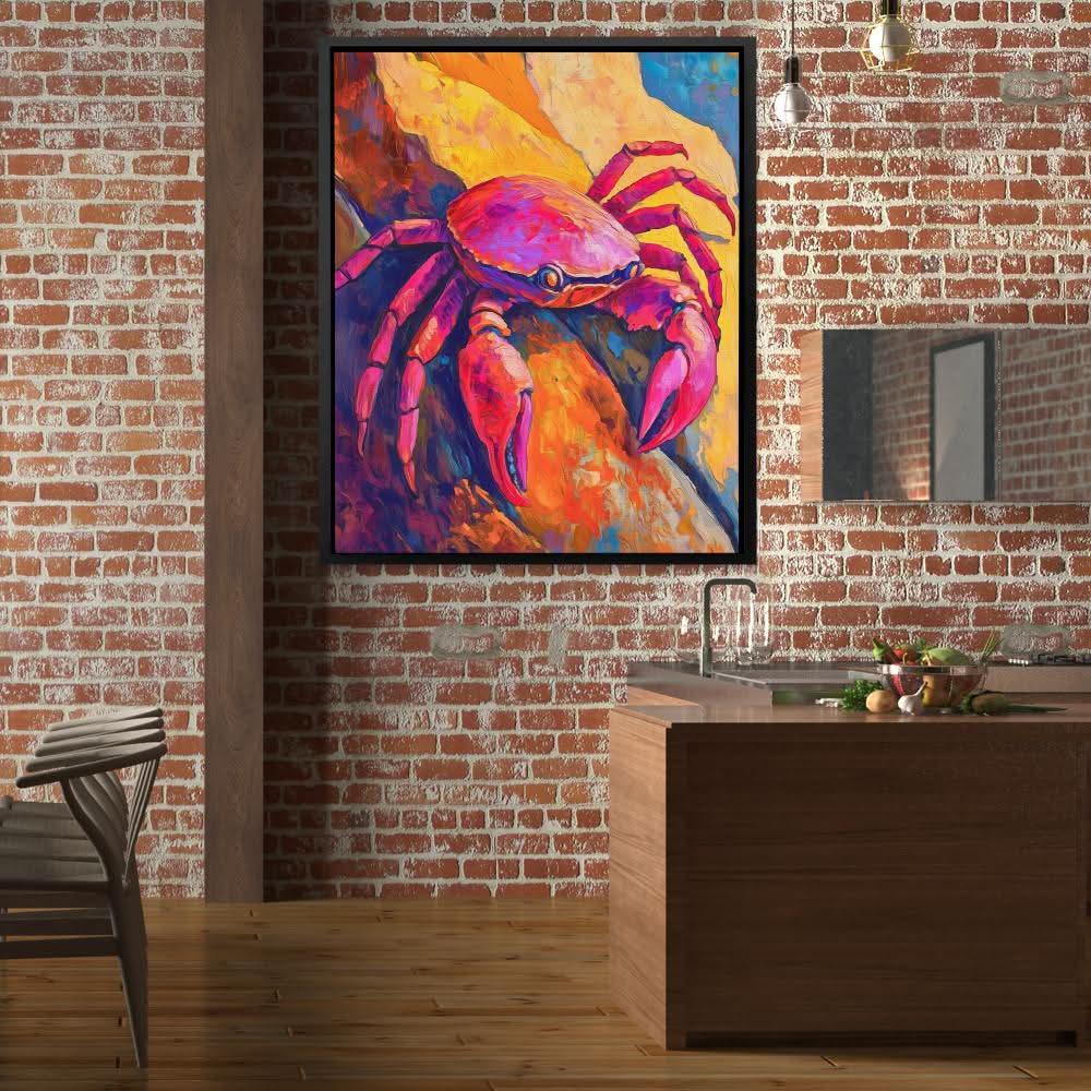 Crimson Rock Crab - Colorful Crab Canvas Print
