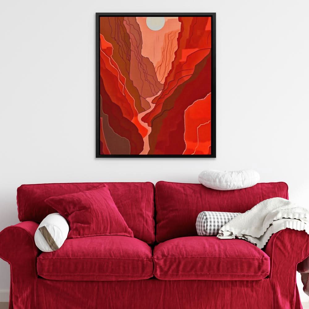 Crimson Sunset - Red Wall Art