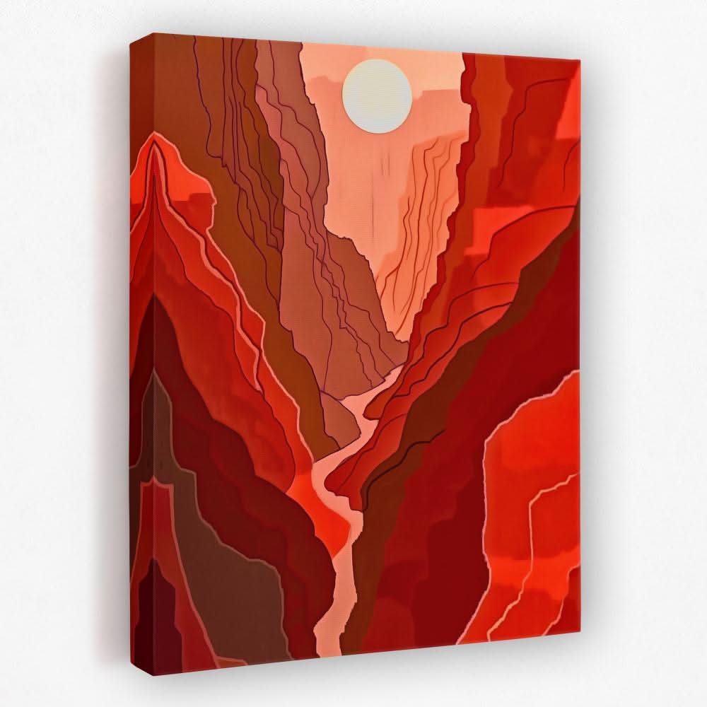 Crimson Sunset - Canyon Canvas Wall Art