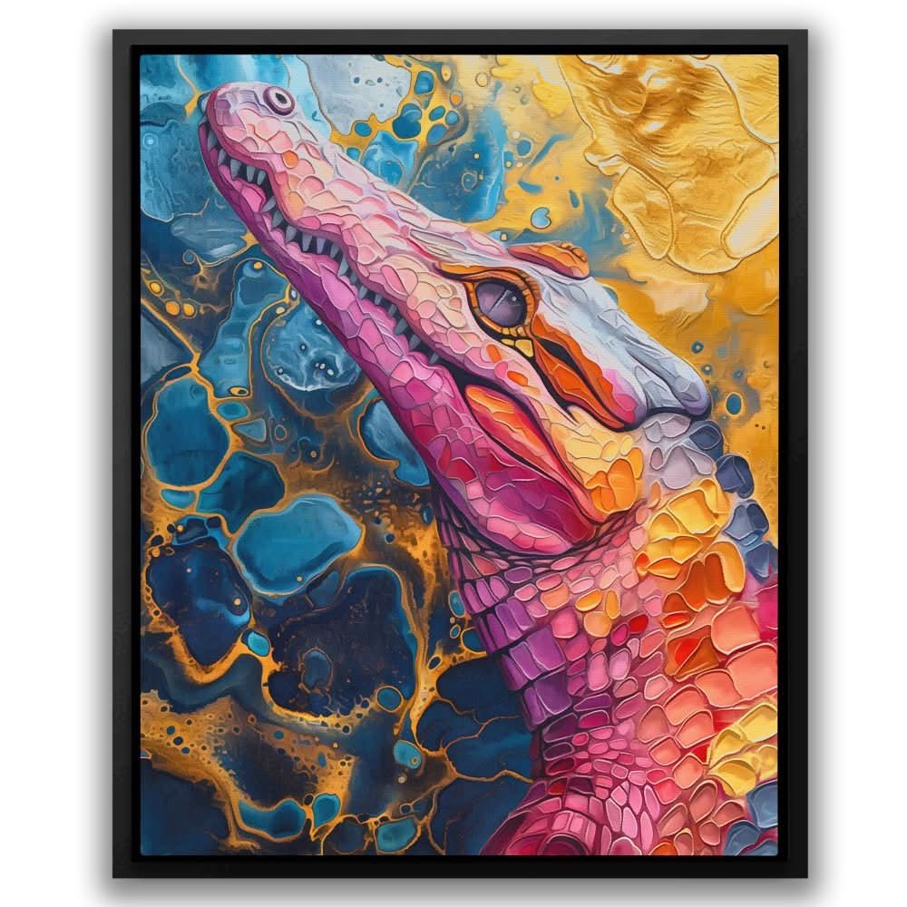 Crocodile Crawl - Blue Crocodile Canvas Print