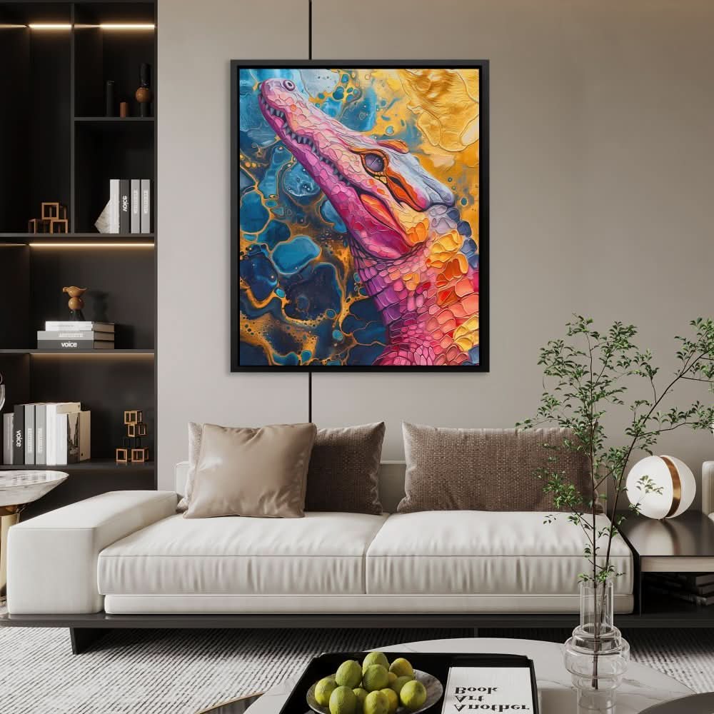 Crocodile Crawl - Large Abstract Canvas Print