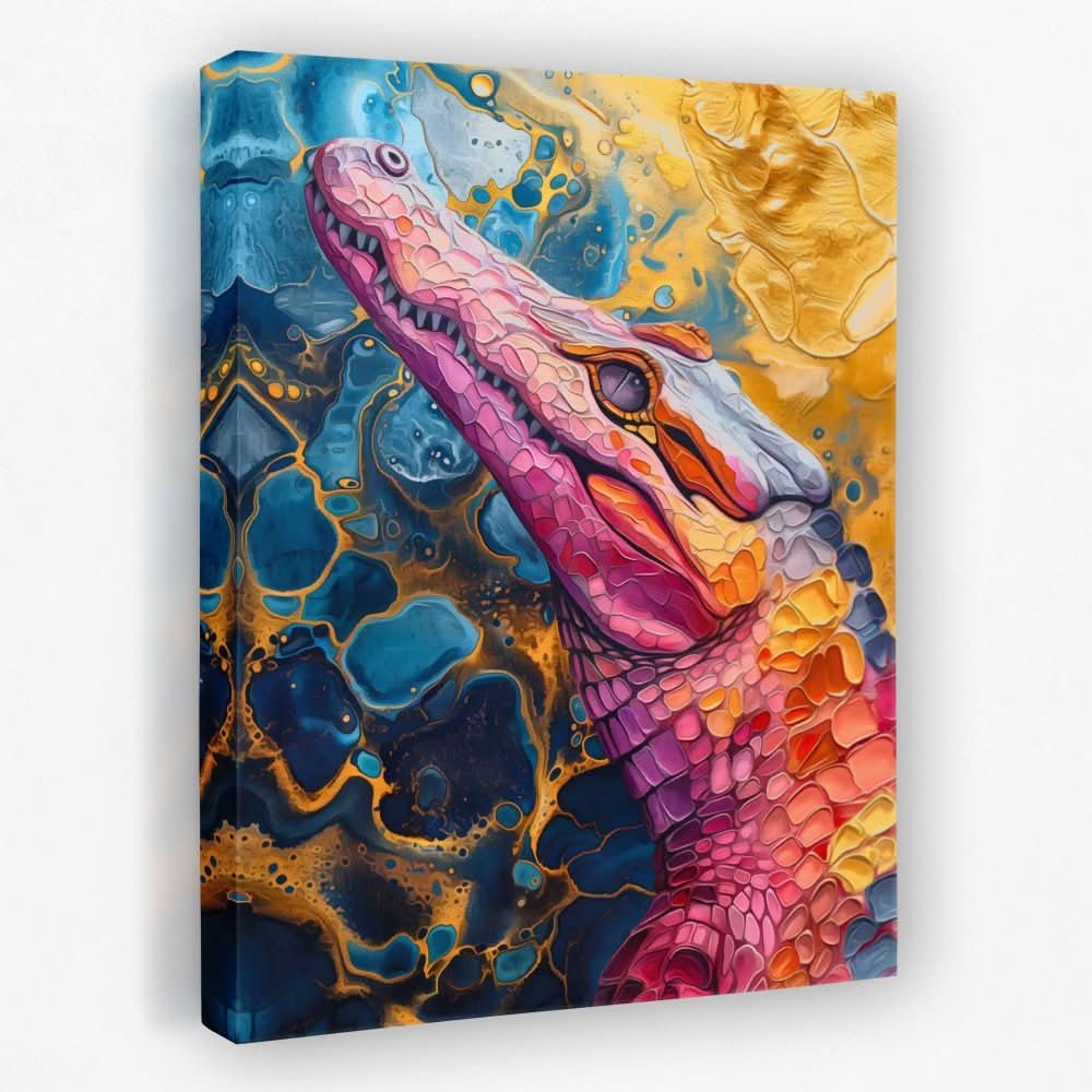 Crocodile Crawl - Animals Canvas Wall Art