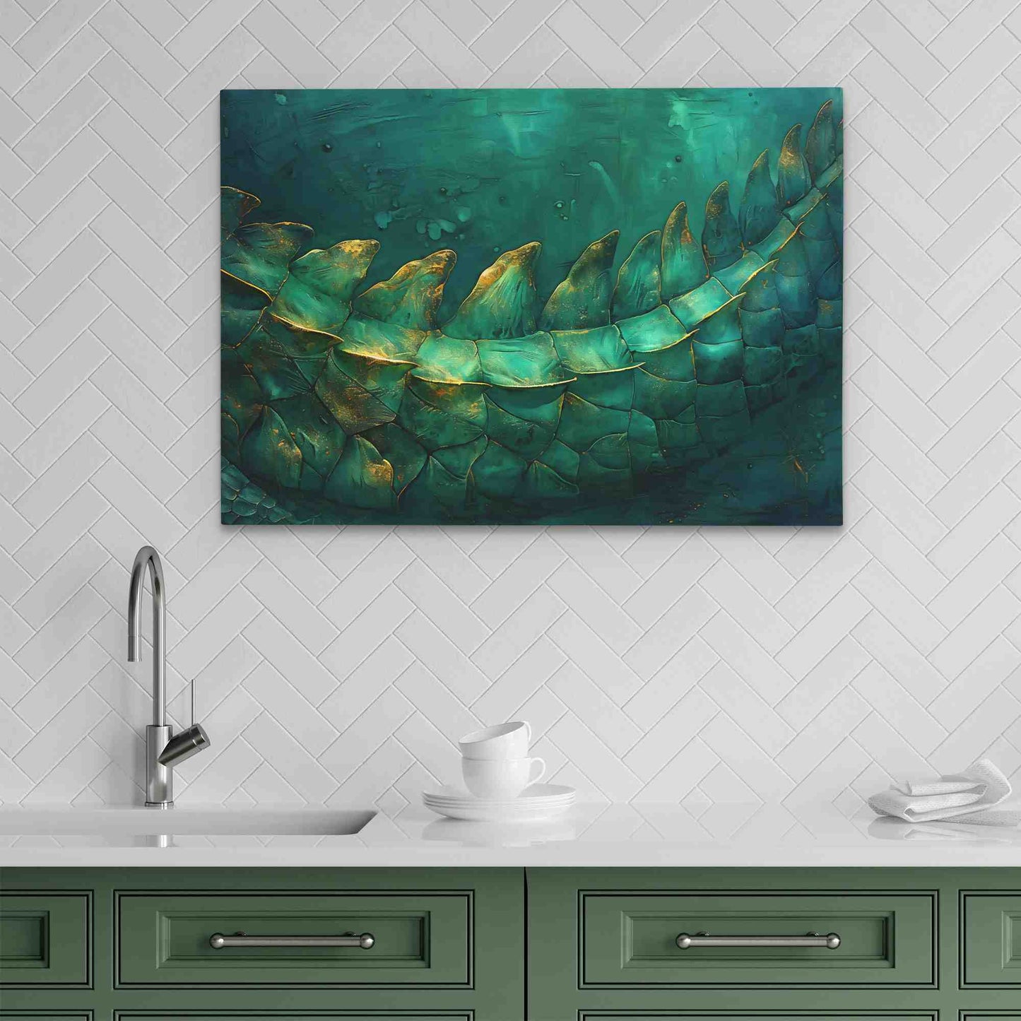 Crocodile Creek - Wall Art in Black Frame