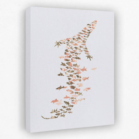 Crocodile in Ocean Forms - Animals Canvas Wall Art