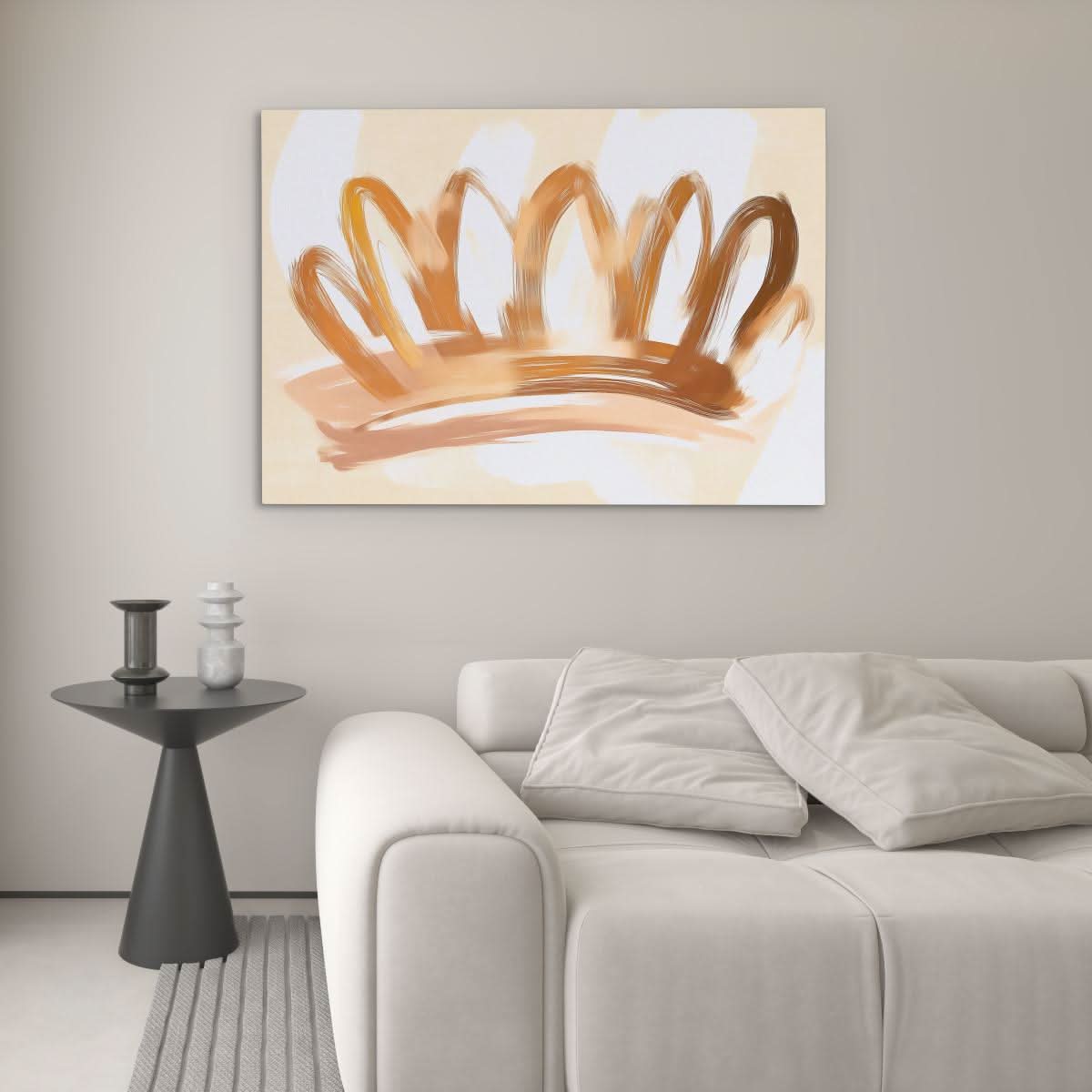Crown Doodle - Oversized Crown Canvas Wall Art