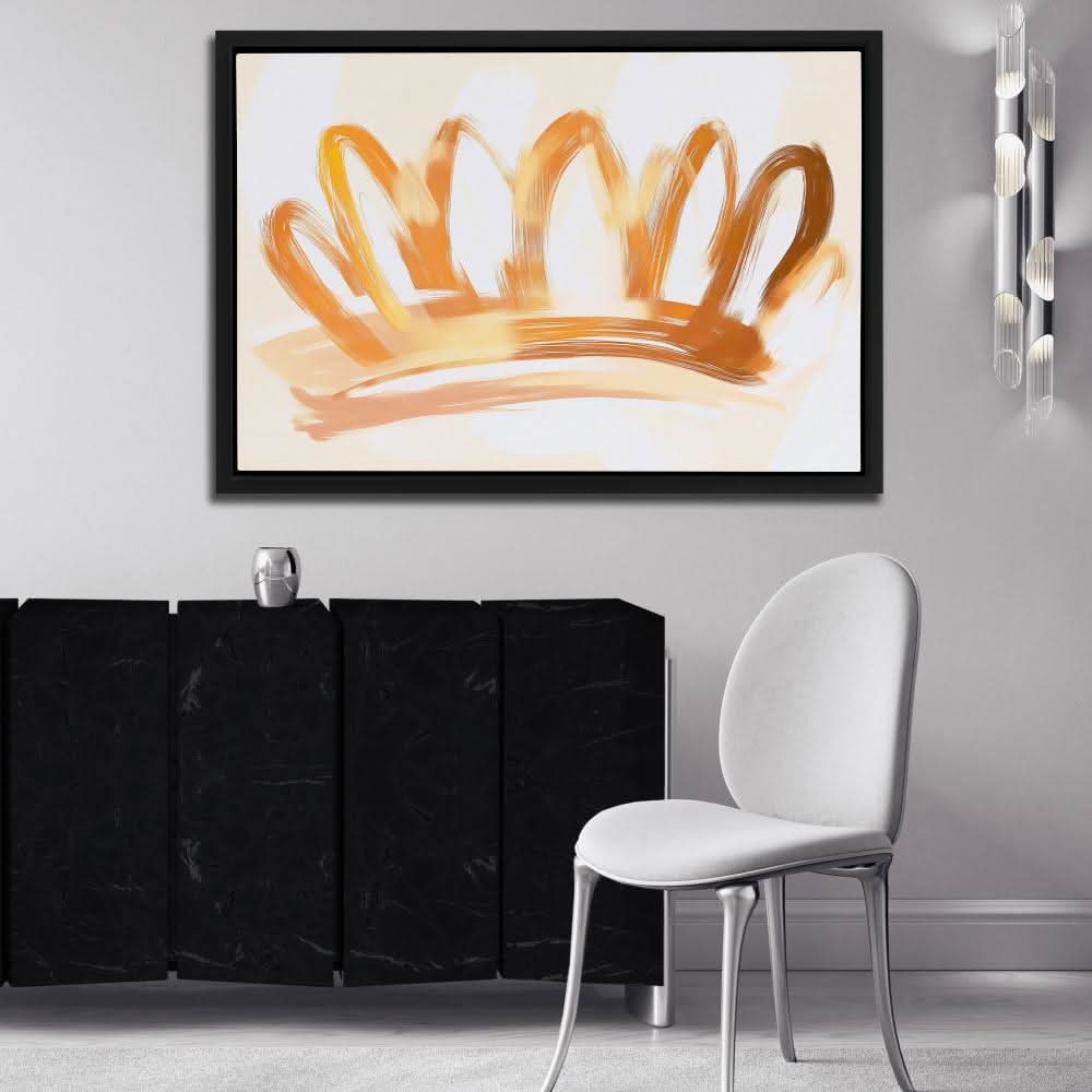 Crown Doodle - Large Minimalist Canvas Print