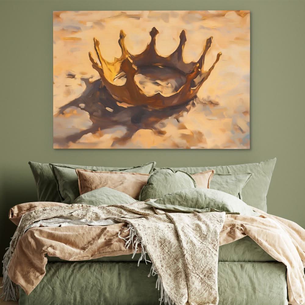 Crown in the Sand - Minimalist Wall Art in Black Frame