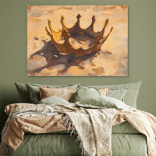 Crown in the Sand - Minimalist Wall Art in Black Frame