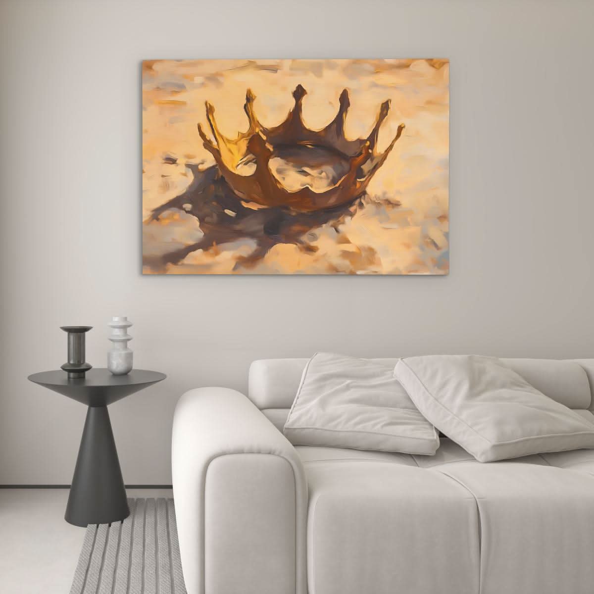 Crown in the Sand - Minimalist Earth Tones Canvas Wall Art